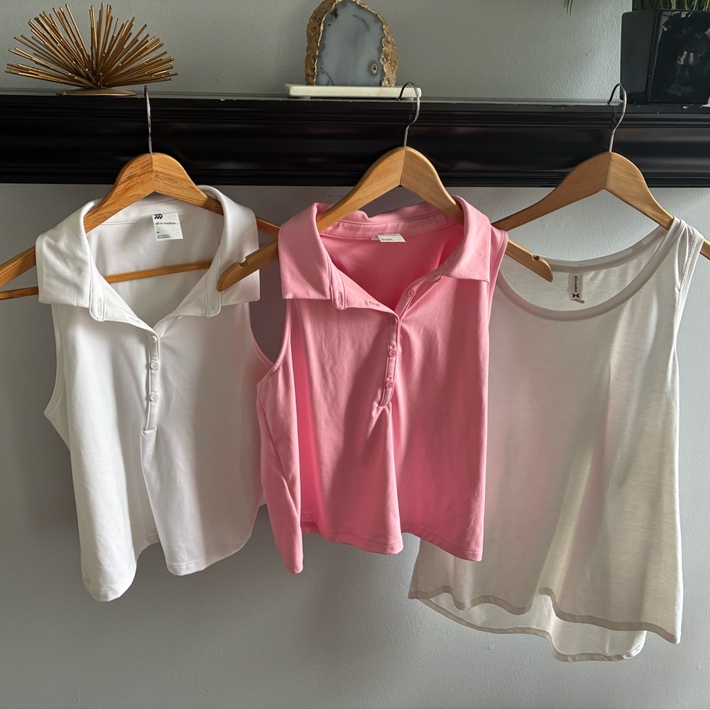 Lot of 3 all in motion Sleeveless Polos & Tank Top